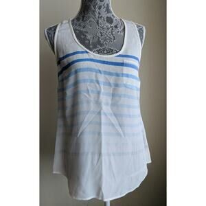 Joie Rain B Silk Tank Chambray Blue White Sleeveless S New